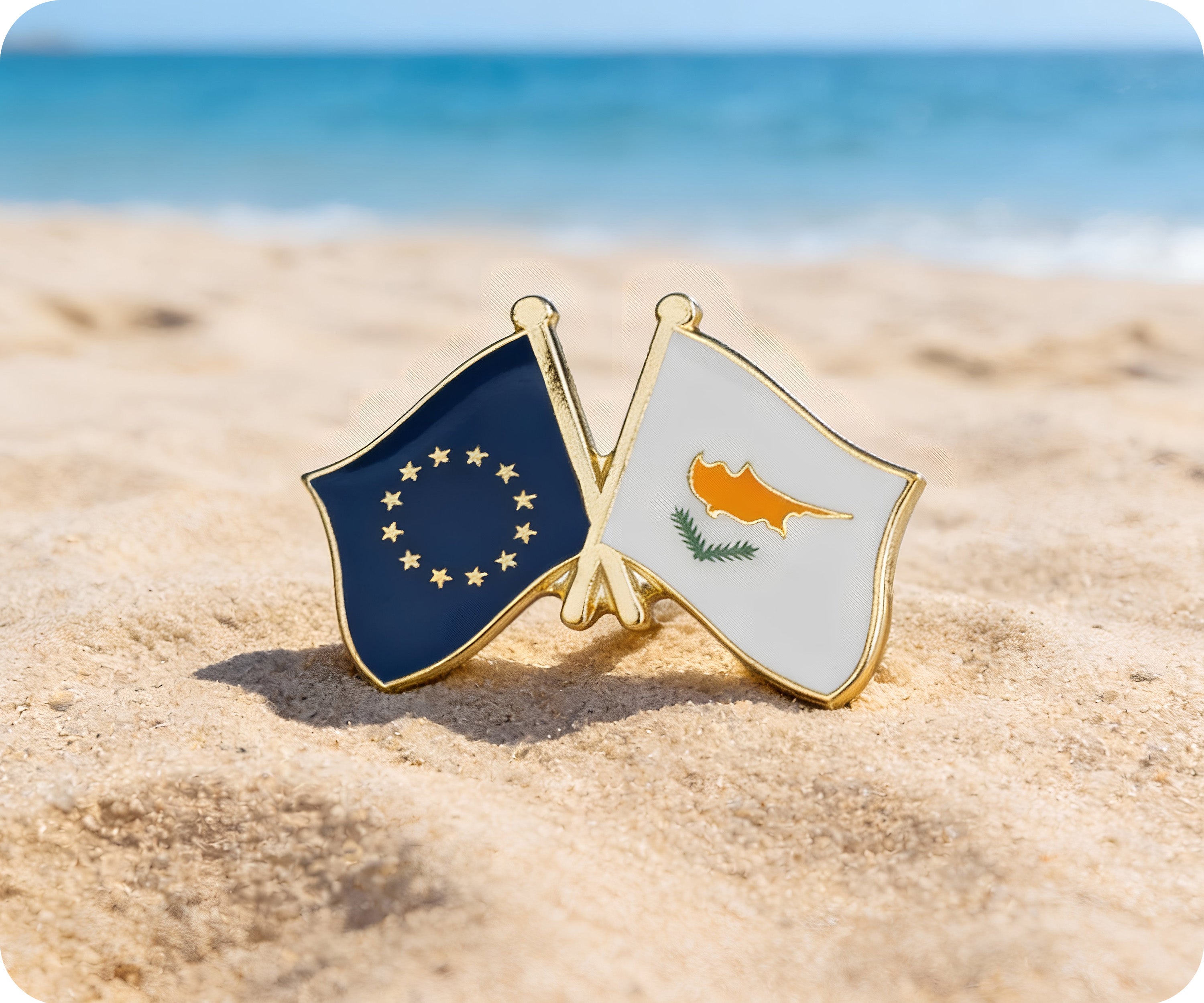 European Union & Cyprus EU Friendship Pin Badge