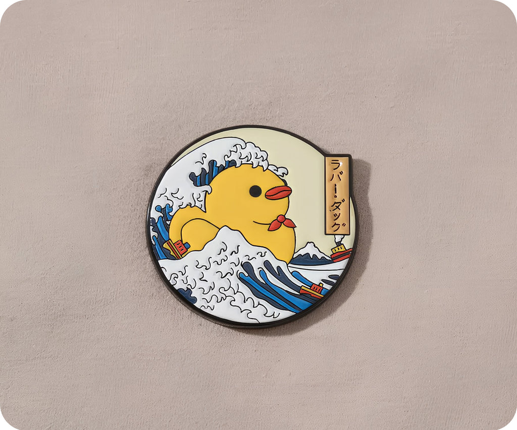 Pin con diseño de Pato de Goma La Gran Ola de Kanagawa