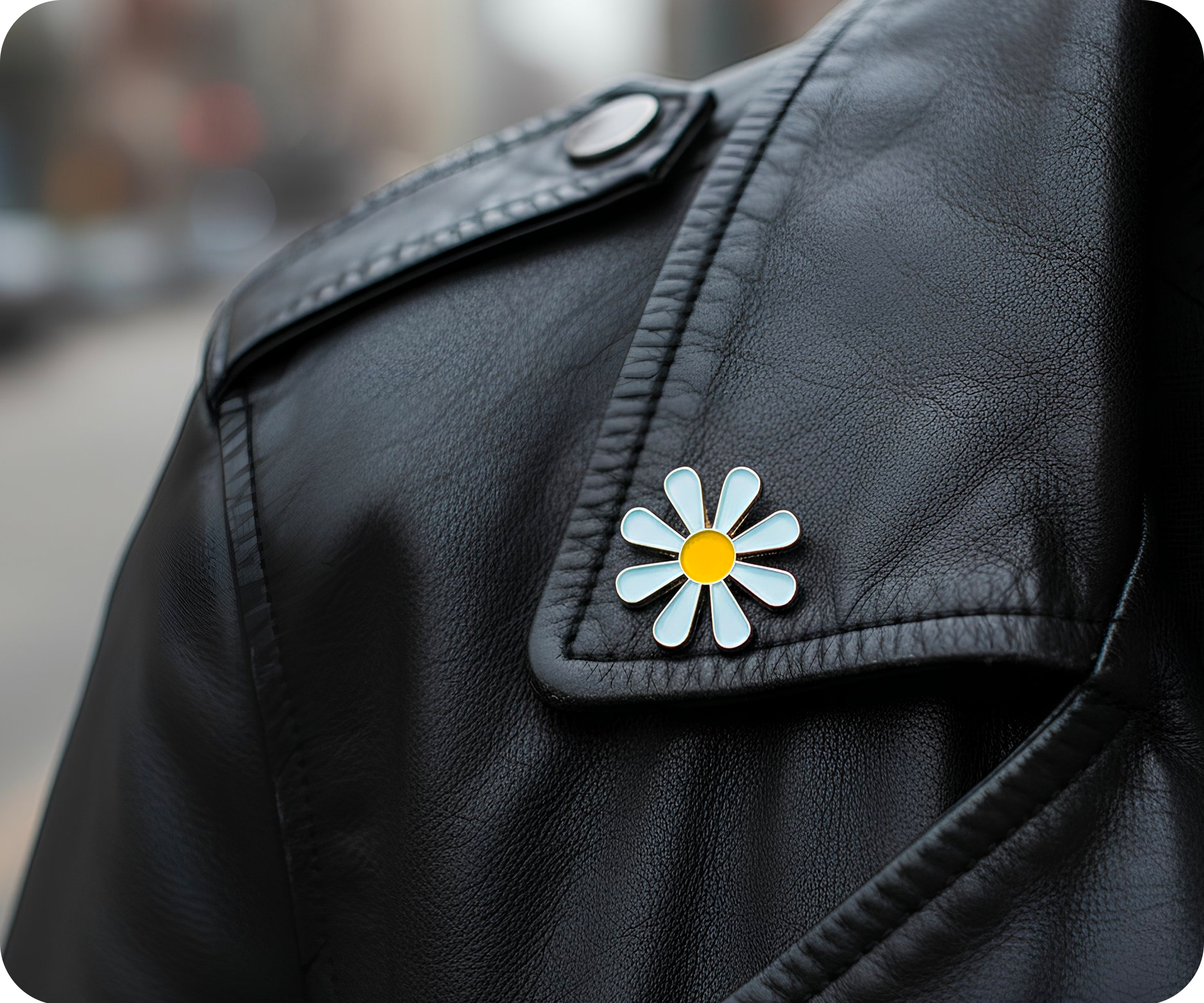 Daisy Flower Pin Badge