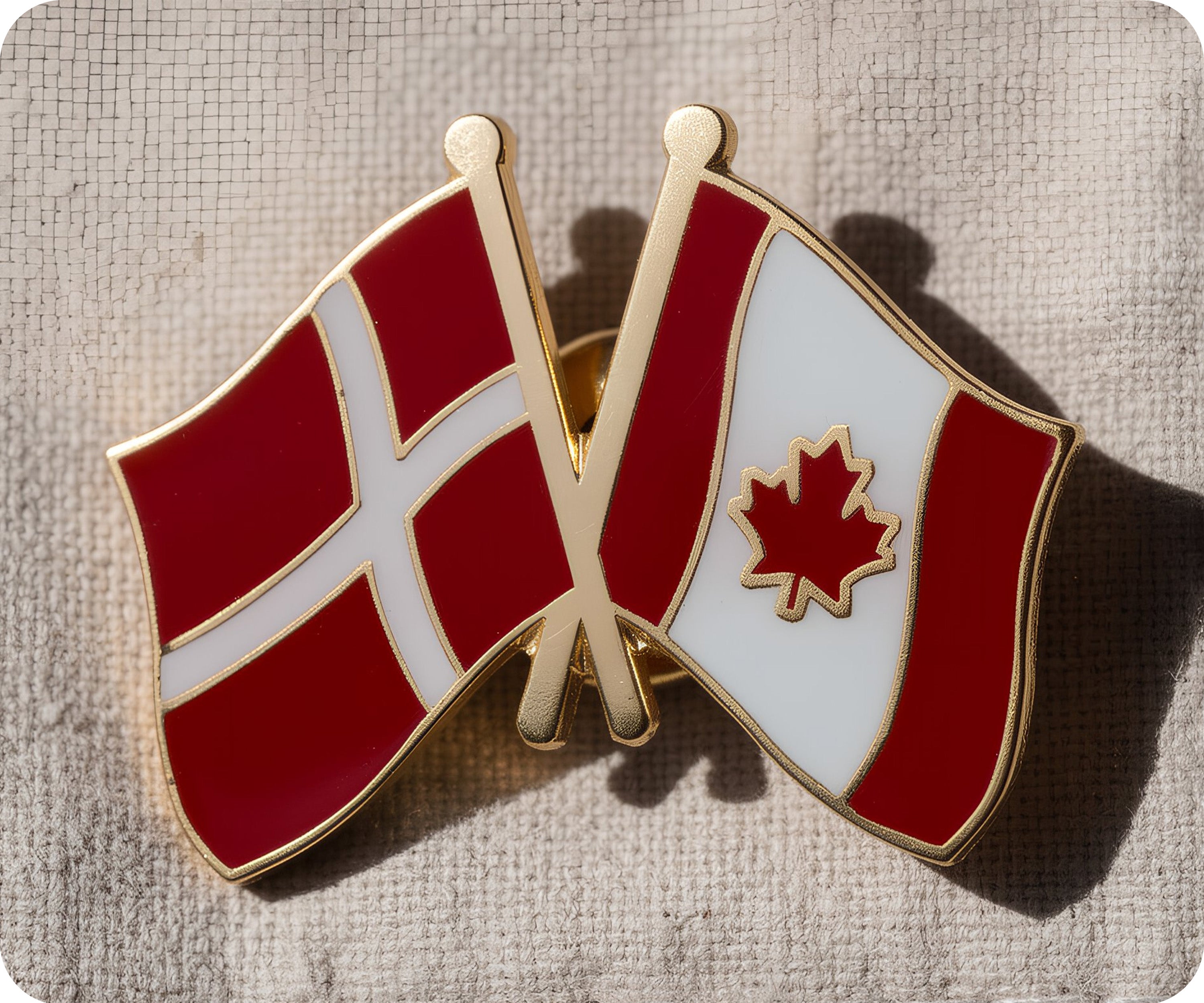 Denmark & Canada Friendship Pin Badge