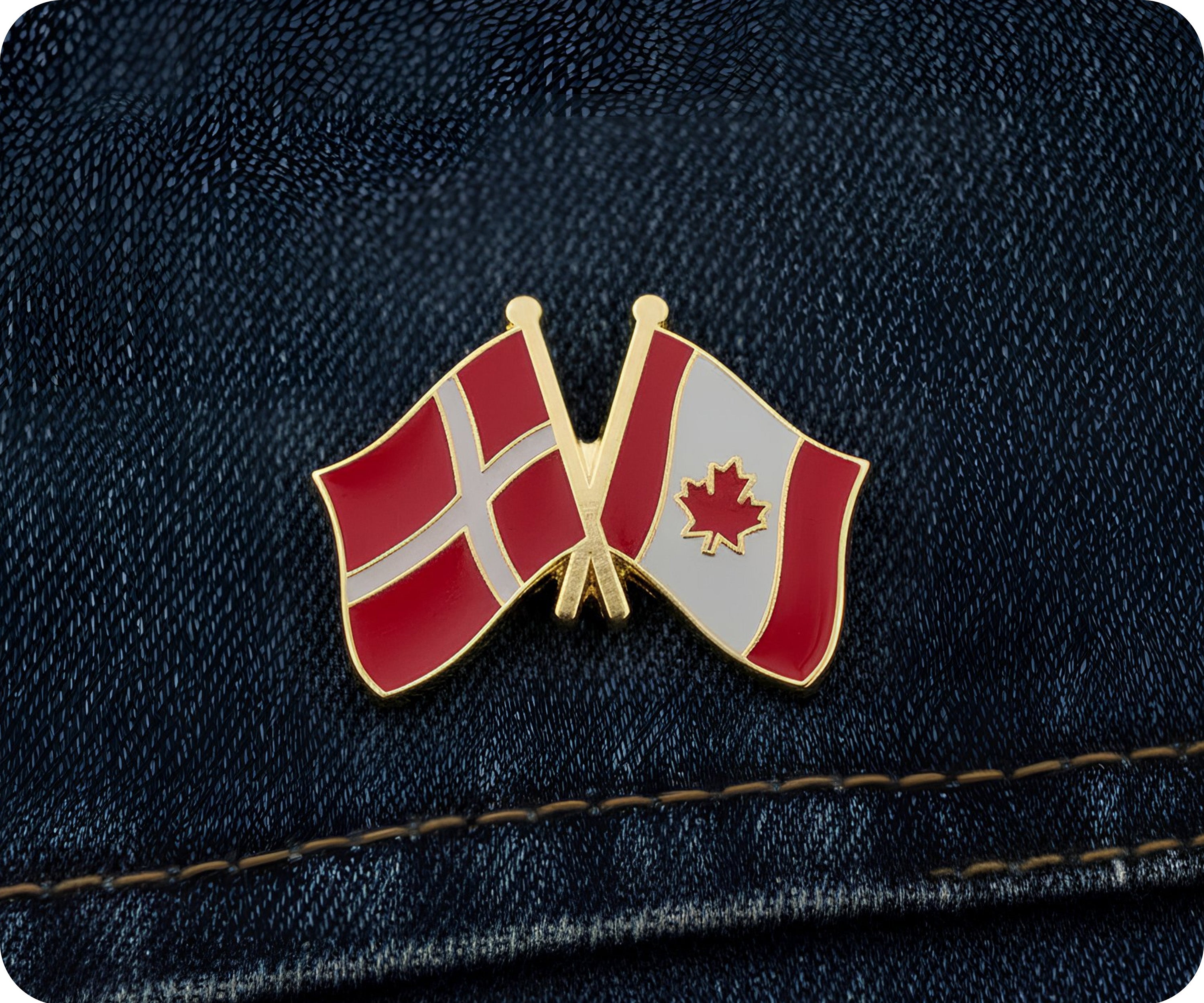 Denmark & Canada Friendship Pin Badge