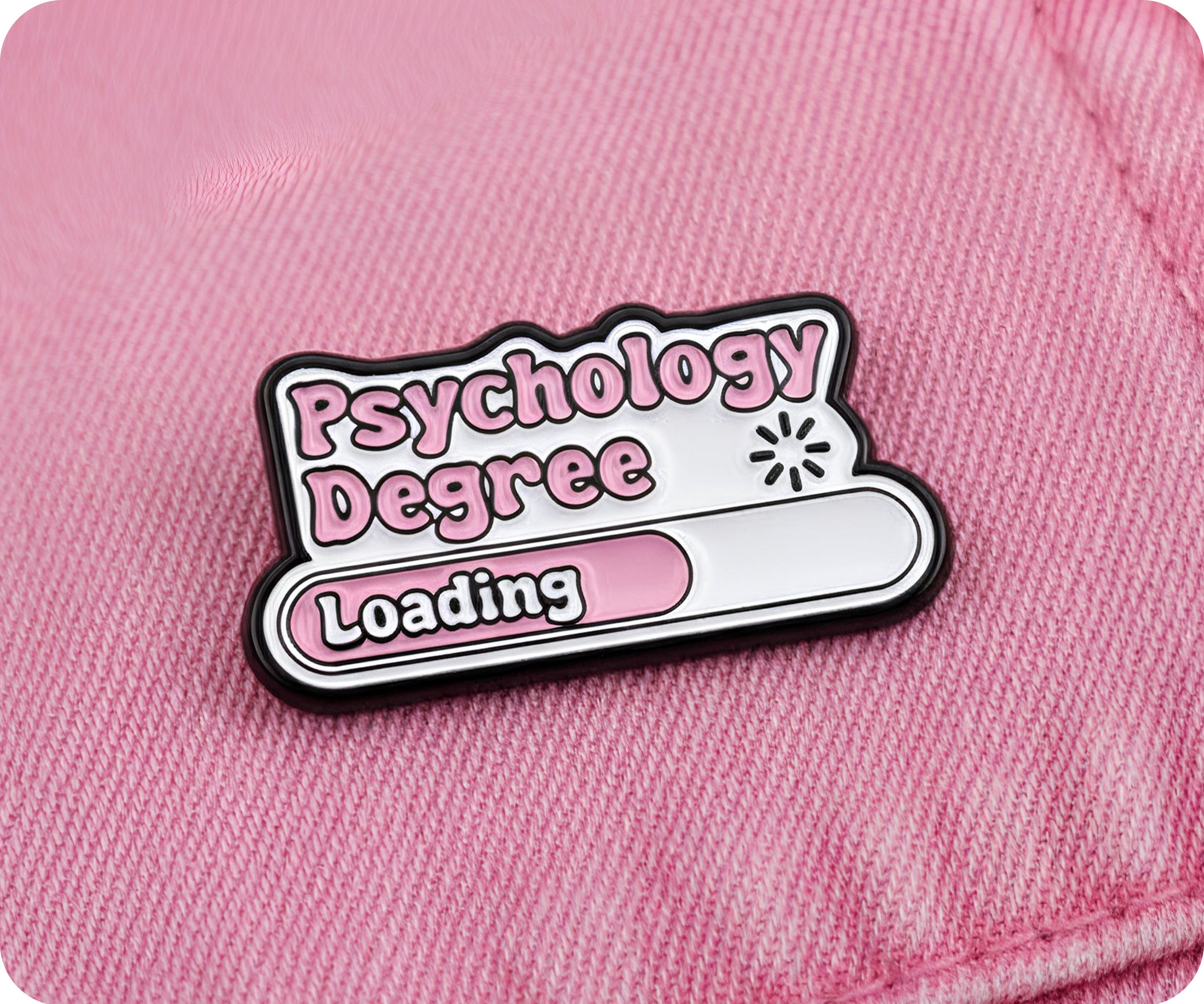 Insignia de pin "Cargando título de Psicología" Imagen secundaria del producto