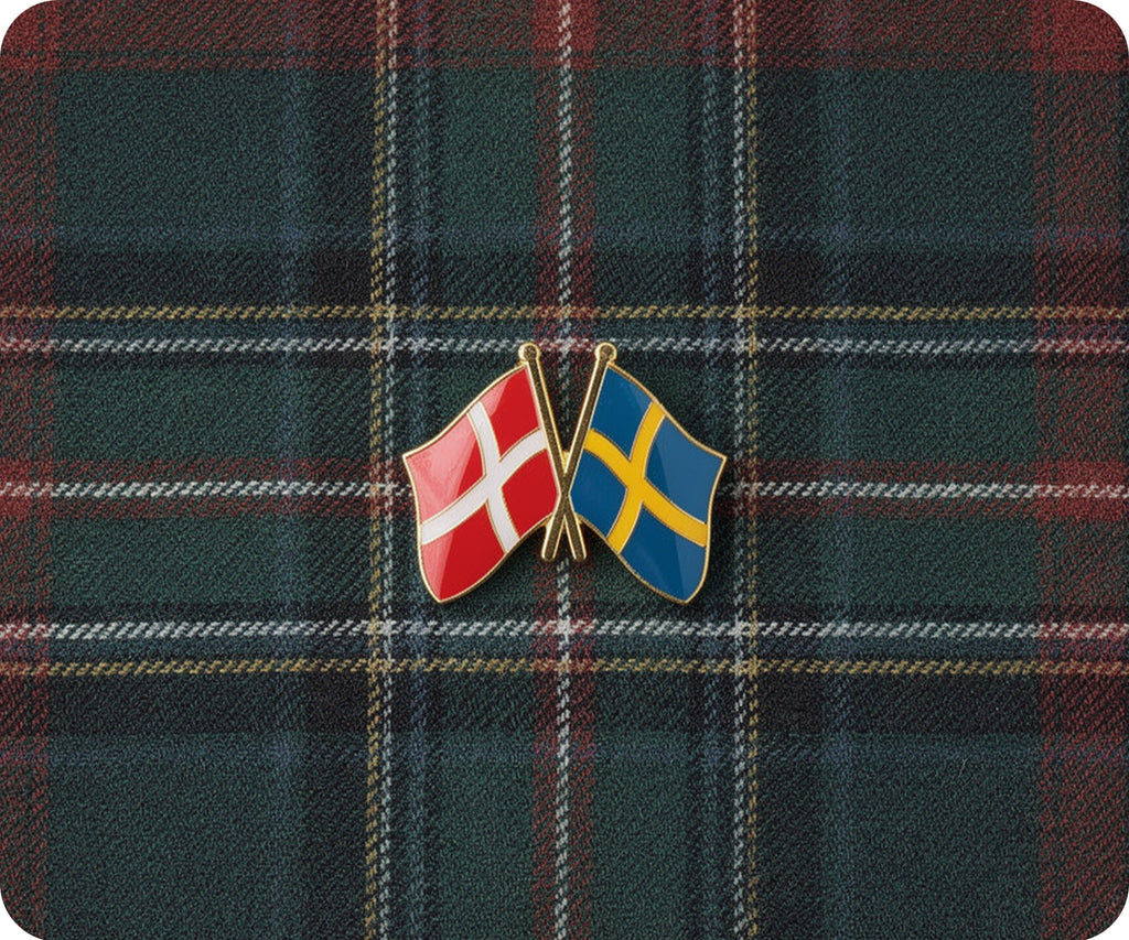 Denmark & Sweden Friendship Pin Badge