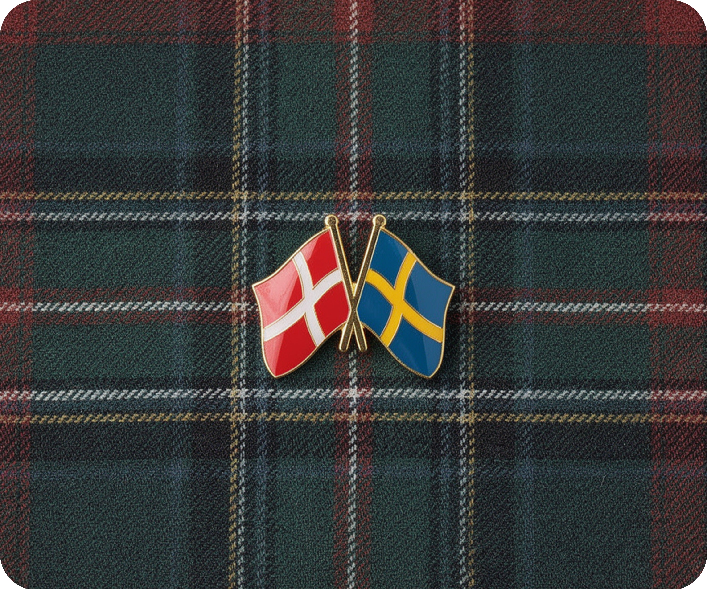 Denmark & Sweden Friendship Pin Badge