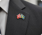 Denmark & Sweden Friendship Pin Badge