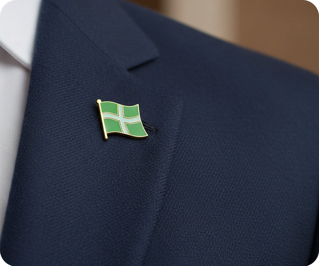 Devon Devonshire Regional English County Flag Pin Badge