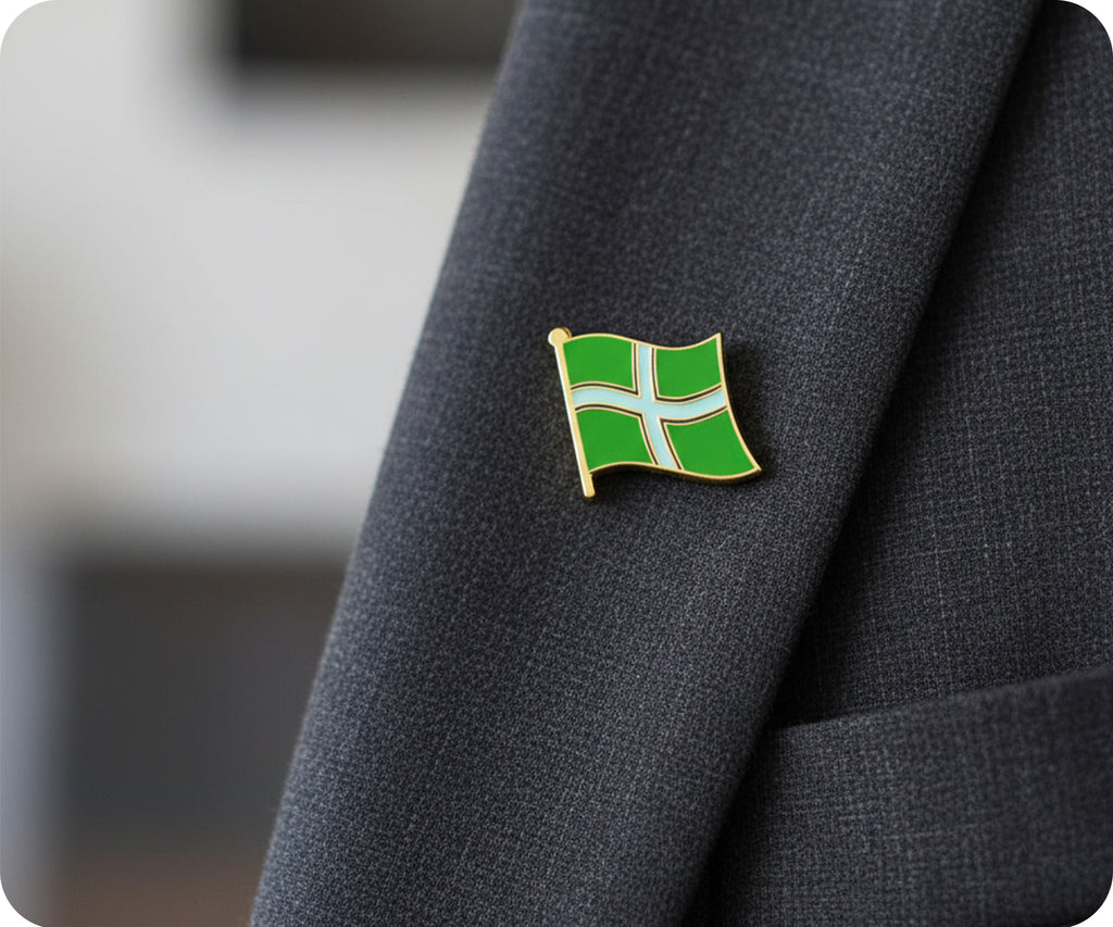 Devon Devonshire Regional English County Flag Pin Badge