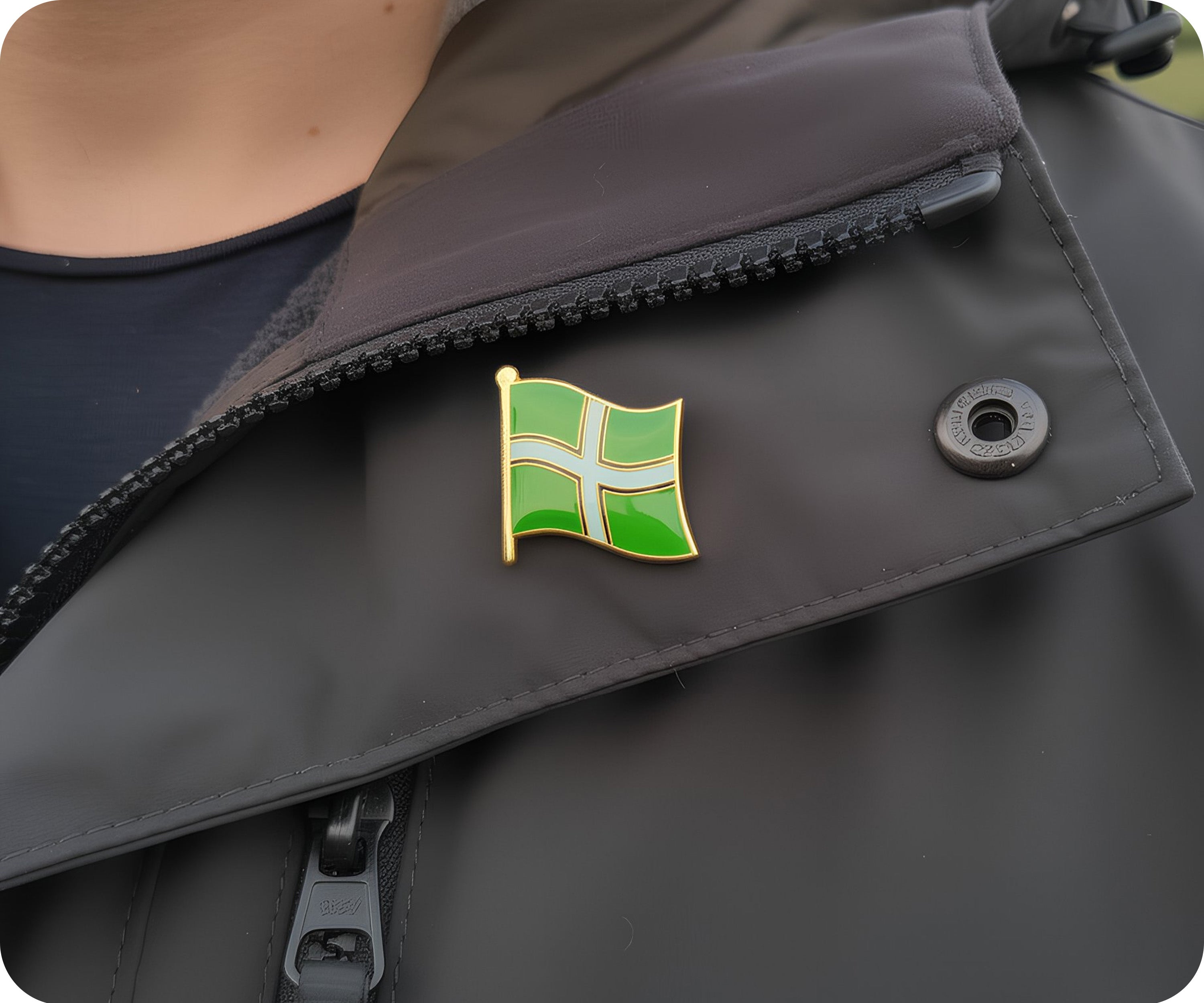Insignia con la bandera del condado inglés regional de Devon Devonshire  Imagen secundaria del producto