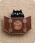 Dungeon Master Cat Enamel Lapel Pin Badge