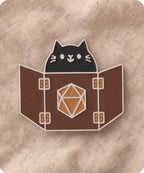 Dungeon Master Cat Enamel Lapel Pin Badge