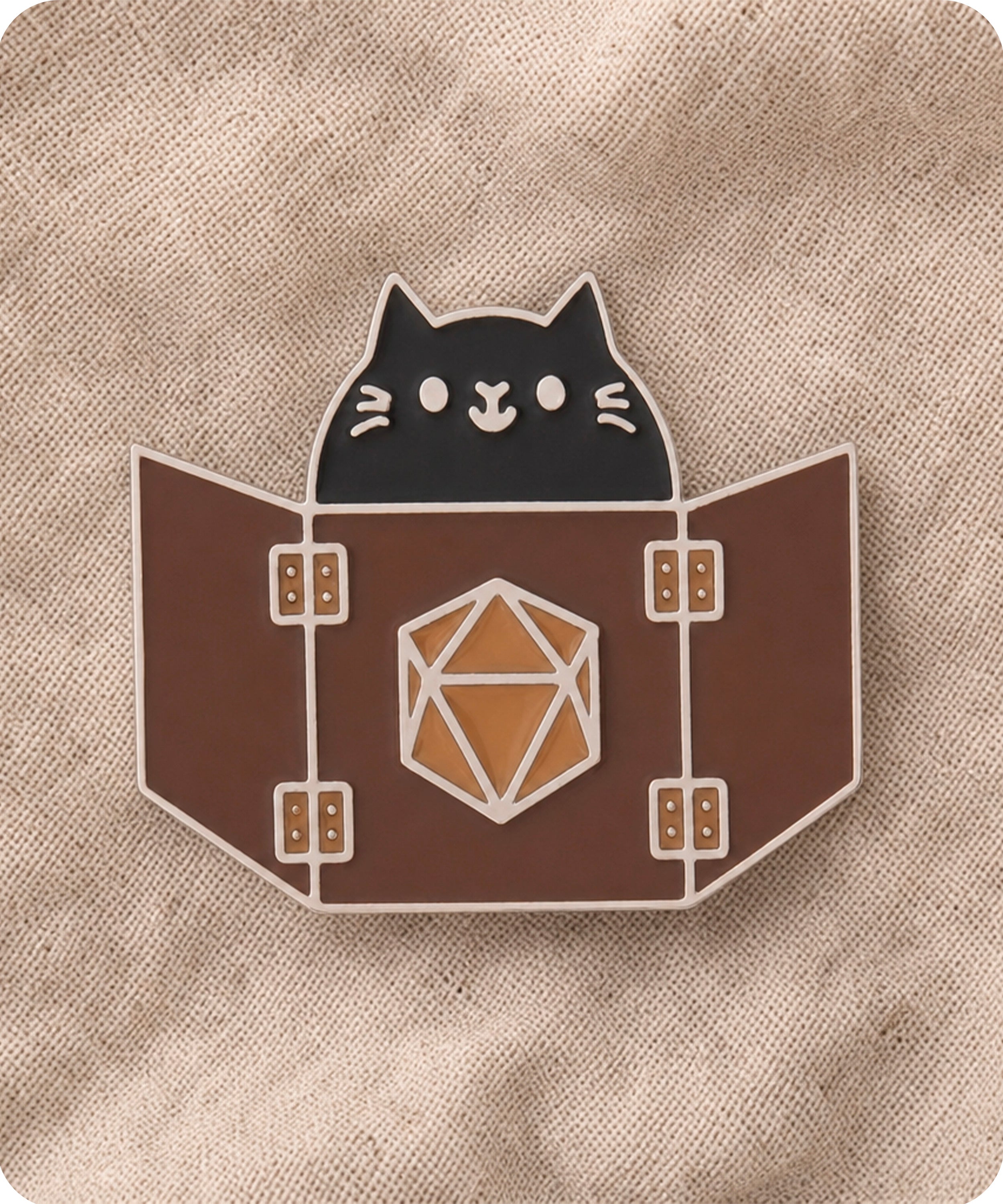 Dungeon Master Cat Enamel Lapel Pin Badge