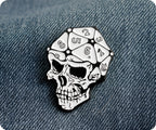 Skull Dice Gaming Pin Badge