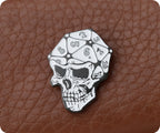 Skull Dice Gaming Pin Badge