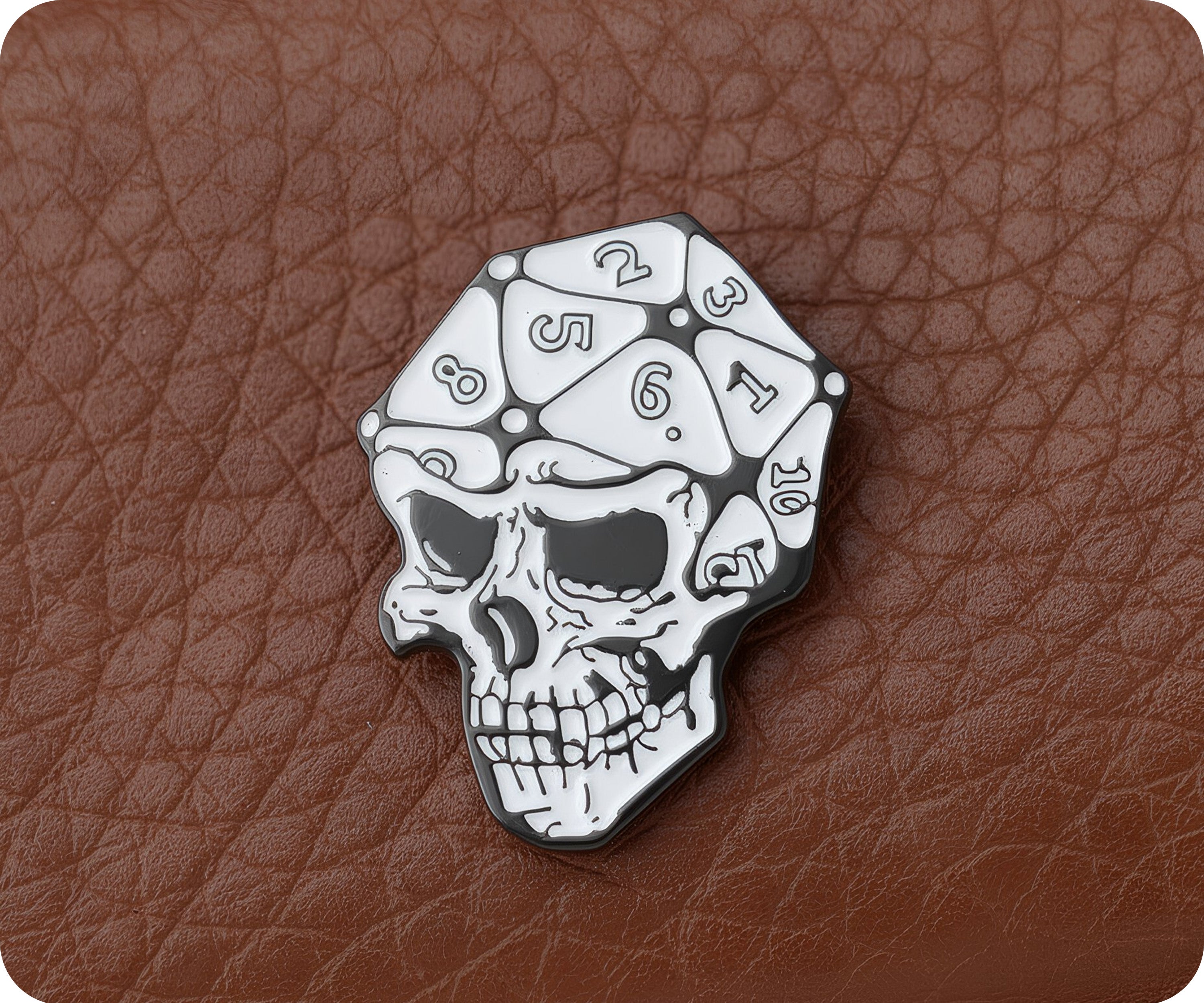 Skull Dice Gaming Pin Badge