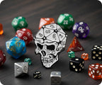 Skull Dice Gaming Pin Badge
