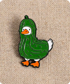 Cute Pickle Duck Enamel Lapel Pin Badge