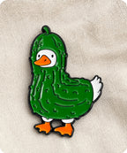 Cute Pickle Duck Enamel Lapel Pin Badge