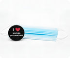 I Love Social Distancing Pin Badge
