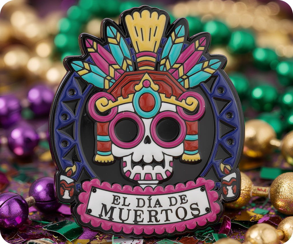 Day Of The Dead El Die De Muertos Mexican Pin Badge