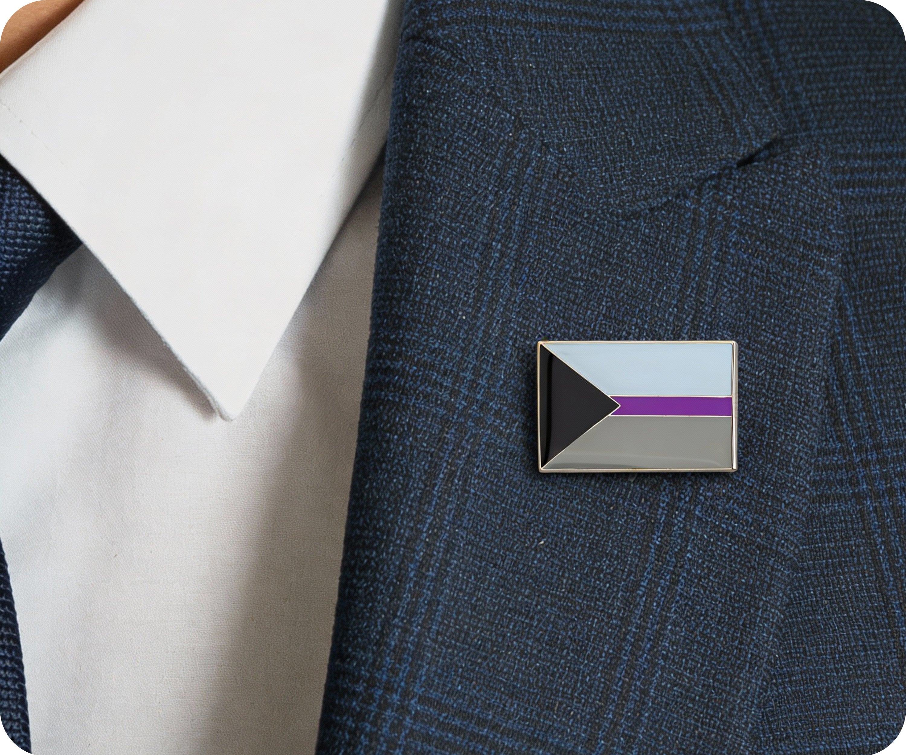 Insignia de orgullo demisexual con forma de rectángulo Imagen secundaria del producto