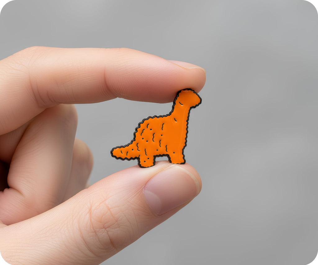 Brachiosaurus Dinosaur Chicken Nugget Fast Food Pin Badge
