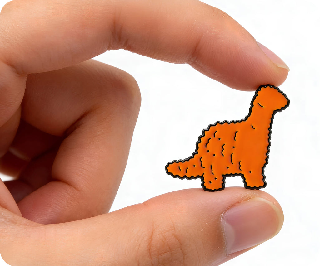 Brachiosaurus Dinosaur Chicken Nugget Fast Food Pin Badge