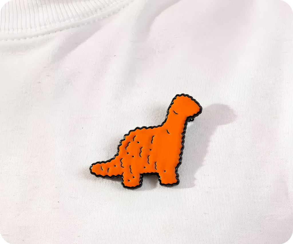 Brachiosaurus Dinosaur Chicken Nugget Fast Food Pin Badge