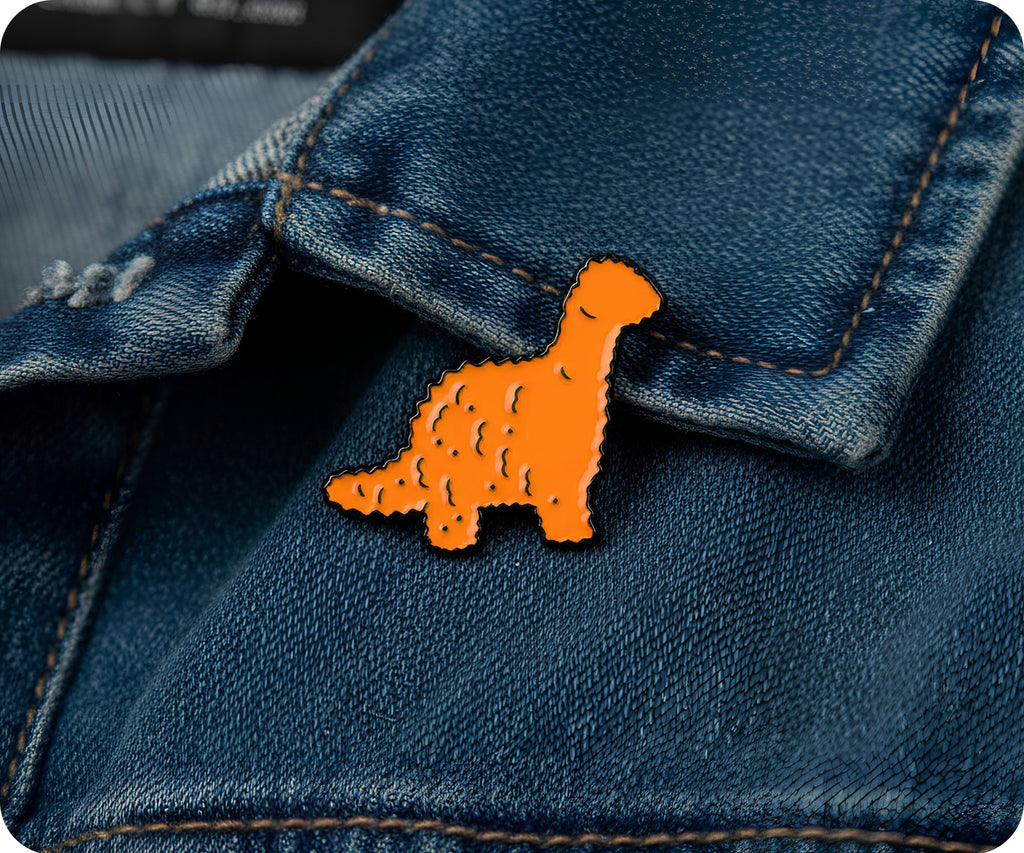 Brachiosaurus Dinosaur Chicken Nugget Fast Food Pin Badge