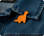 Brachiosaurus Dinosaur Chicken Nugget Fast Food Pin Badge