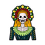 Day Of The Dead Skeleton Lady Enamel Lapel Pin Badge