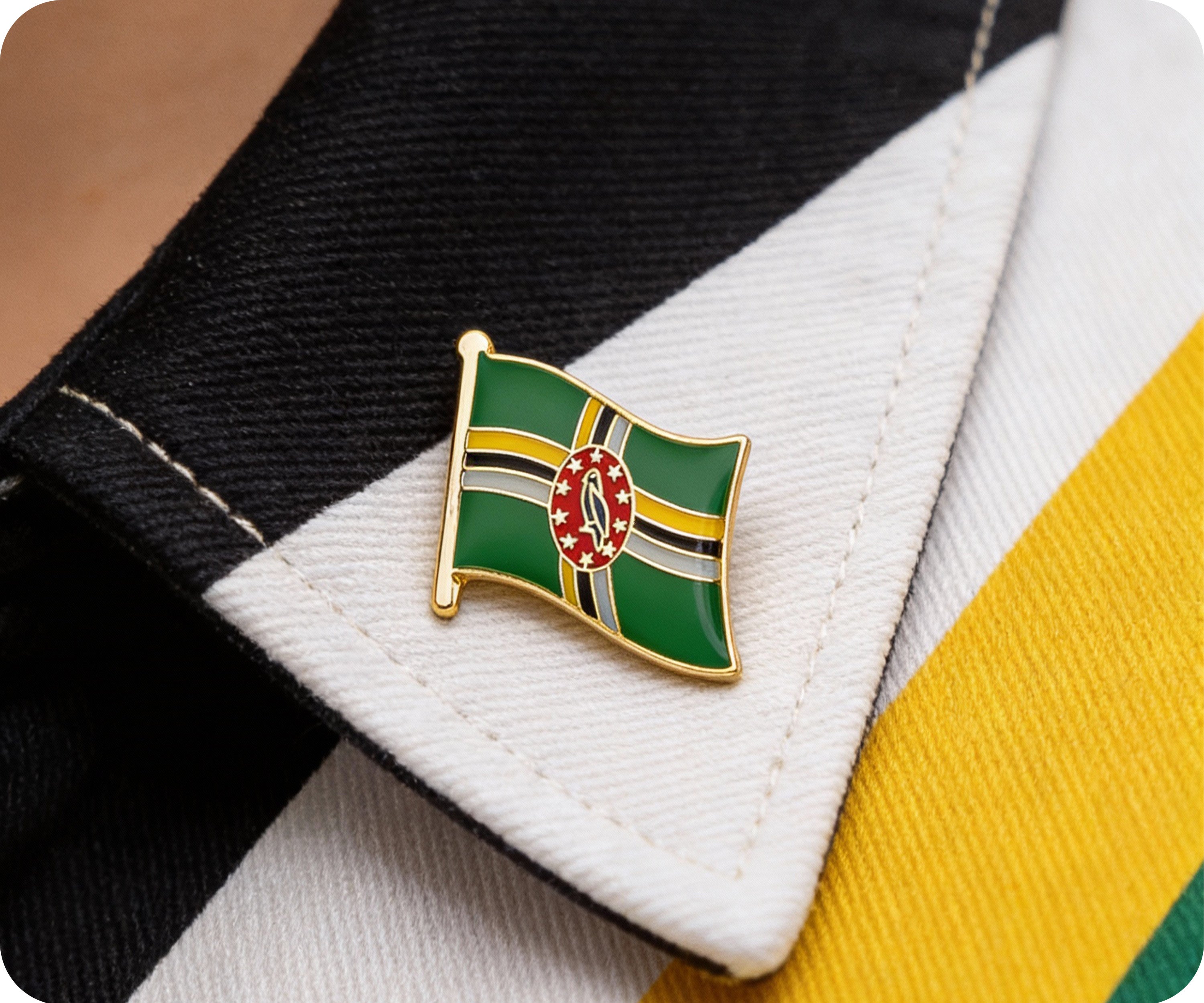 Dominica Flag Pin Badge