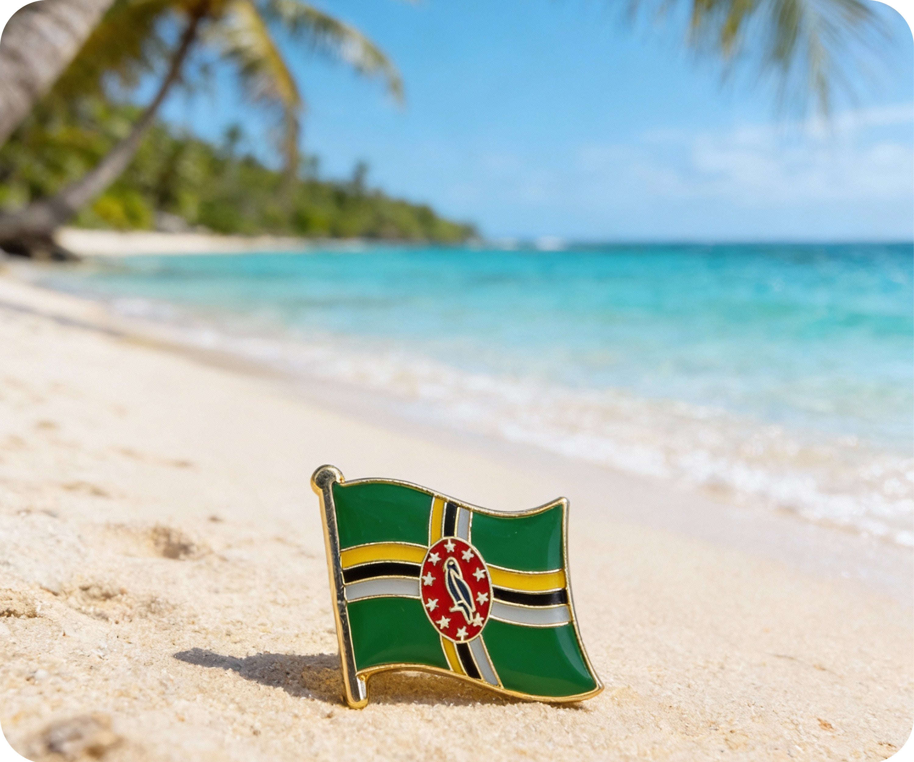 Dominica Flag Pin Badge