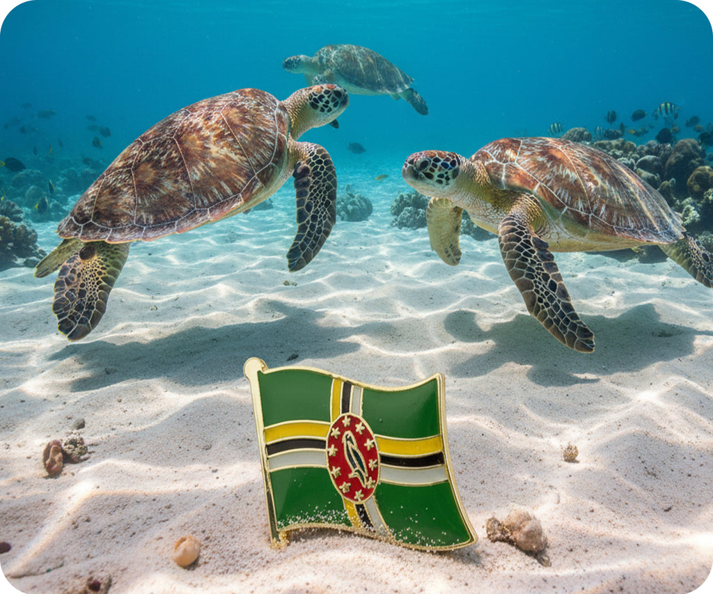 Dominica Flag Pin Badge