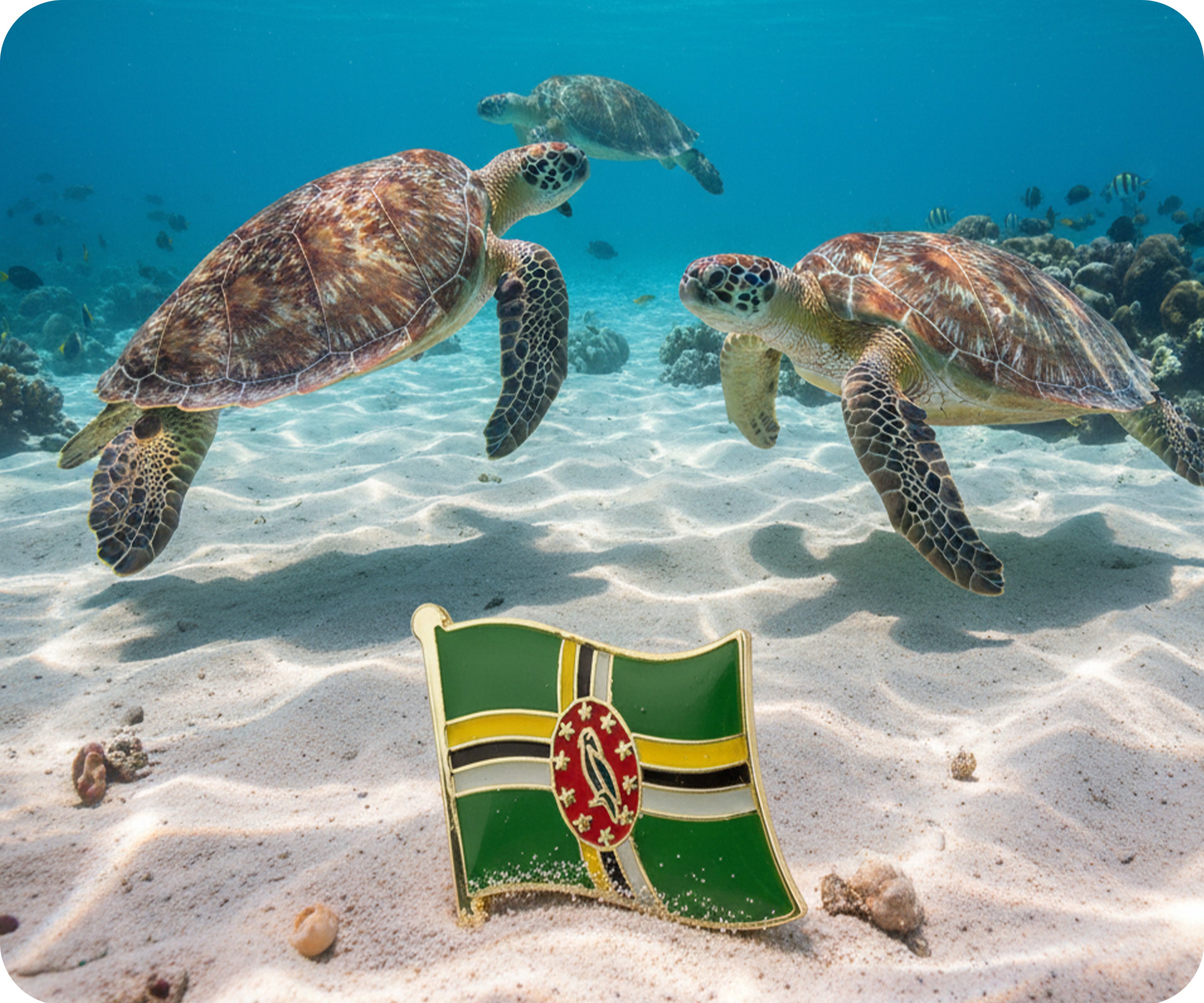 Dominica Flag Pin Badge