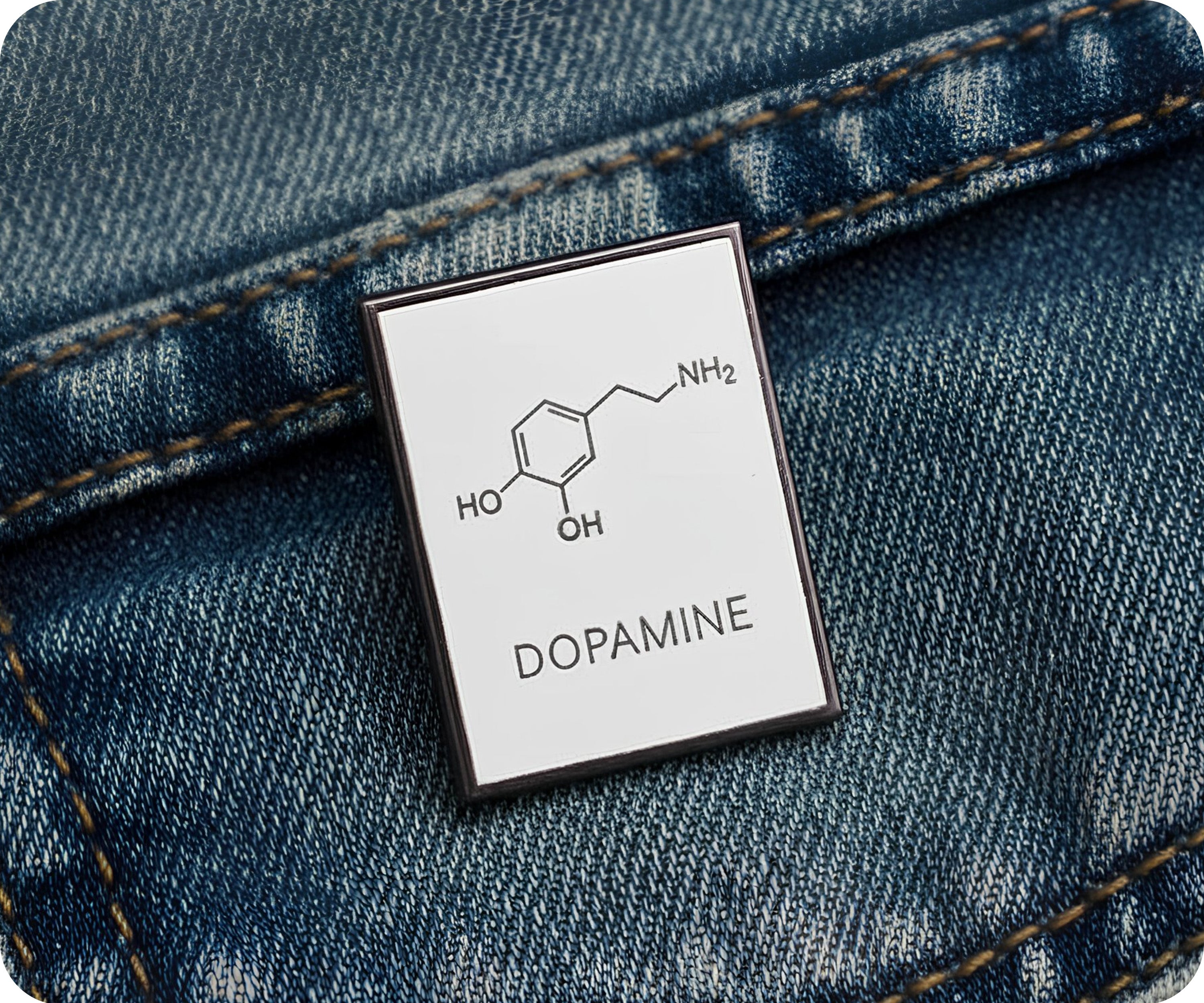 Dopamine Chemical Composition Pin Badge