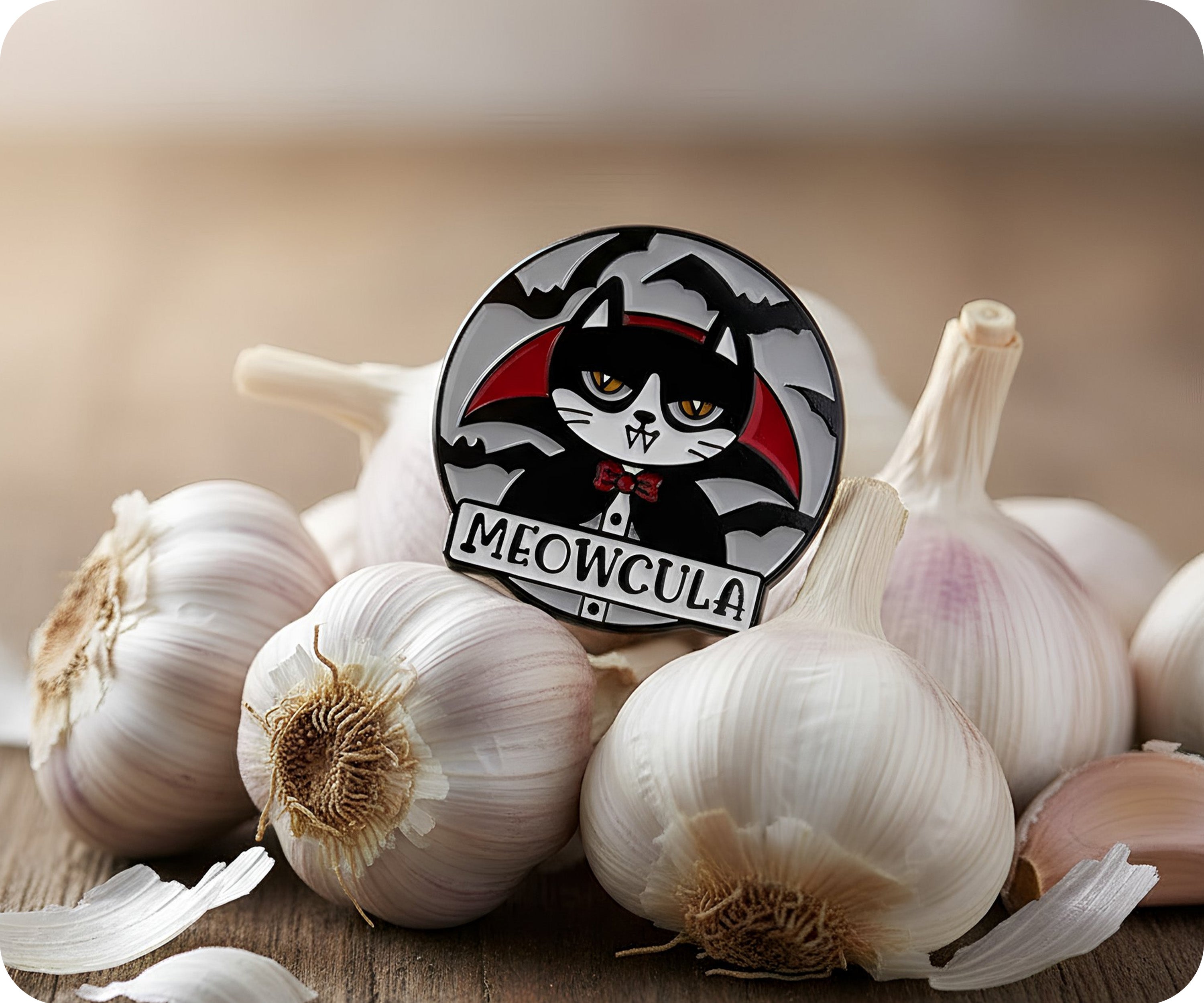 Meowcula Cat Pin Badge