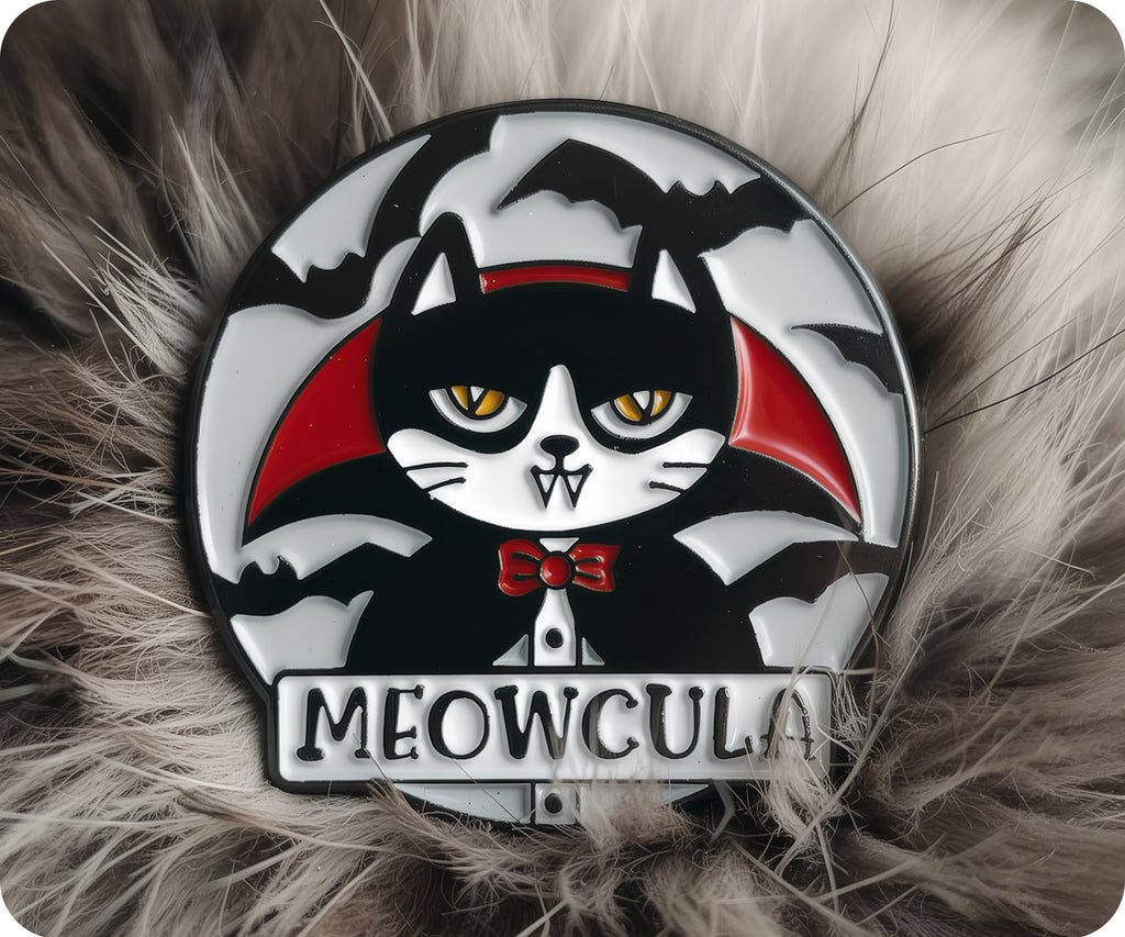 Meowcula Cat Pin Badge
