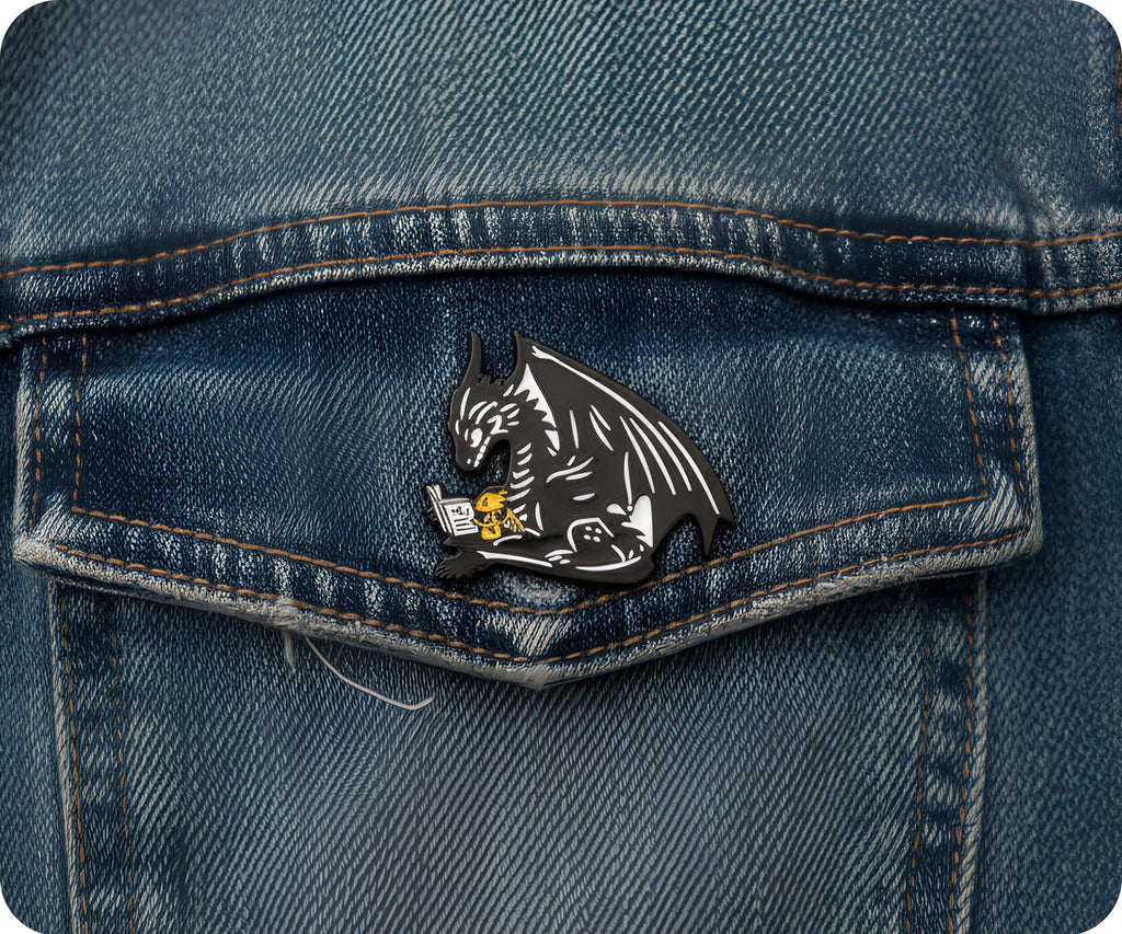 Dragon Reading Pin Badge