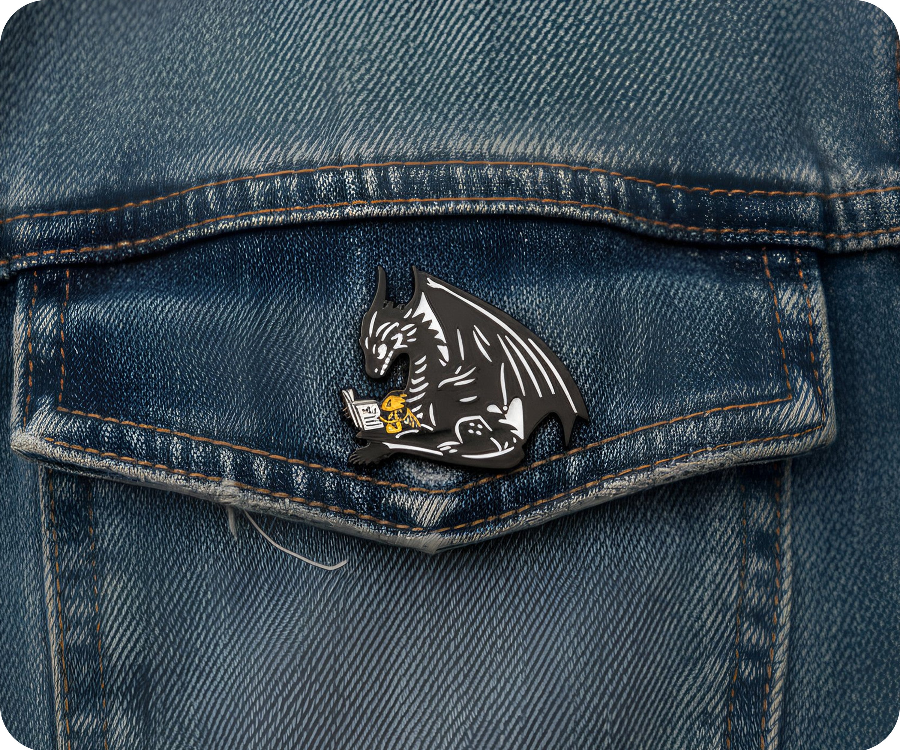 Dragon Reading Pin Badge