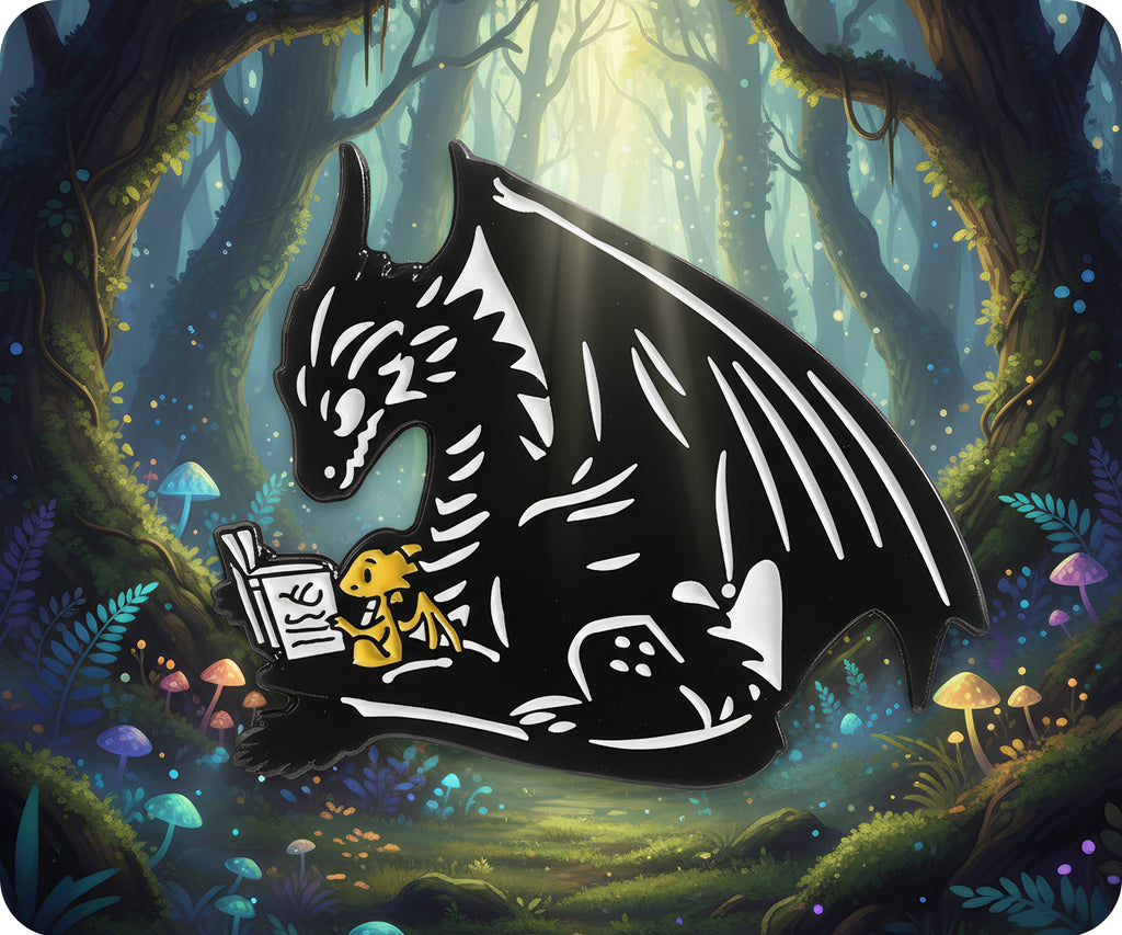 Dragon Reading Pin Badge