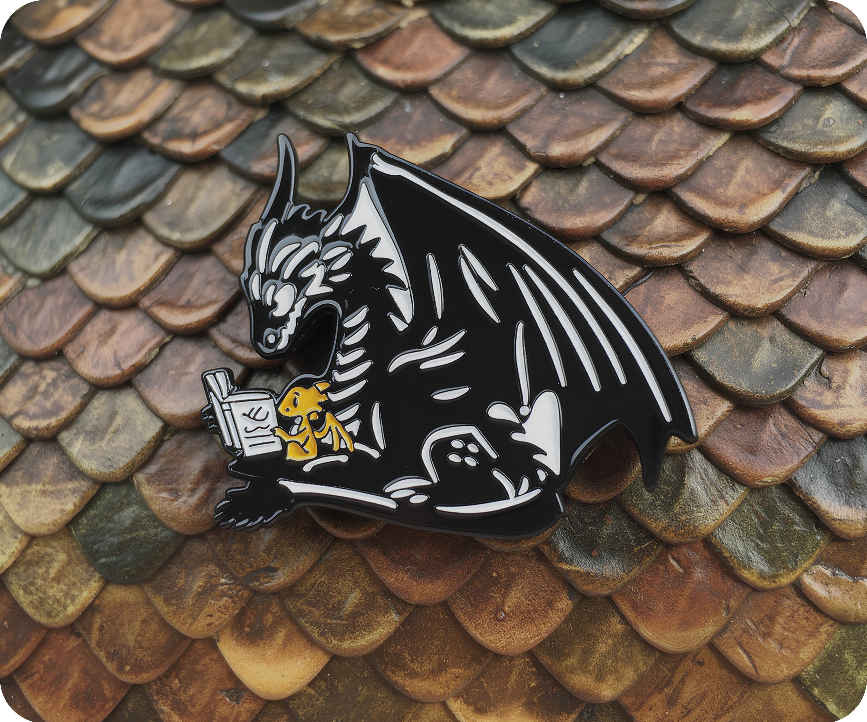 Dragon Reading Pin Badge
