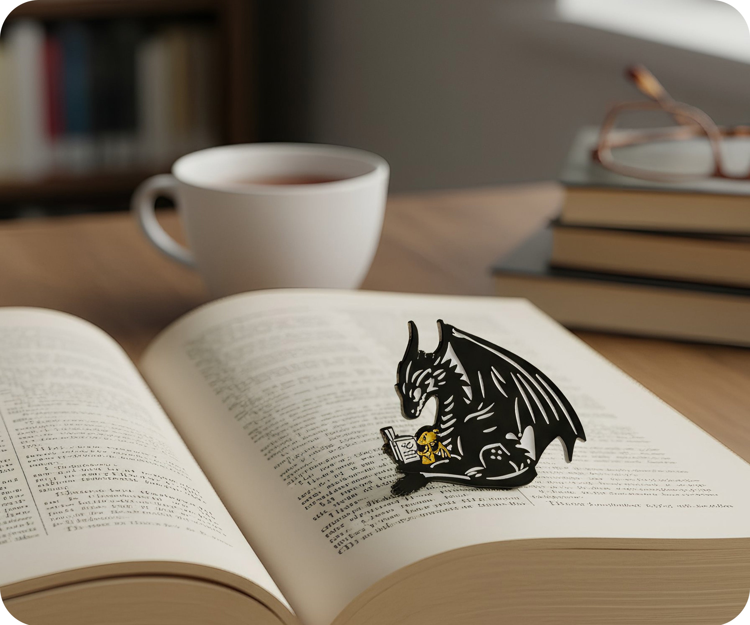 Dragon Reading Pin Badge