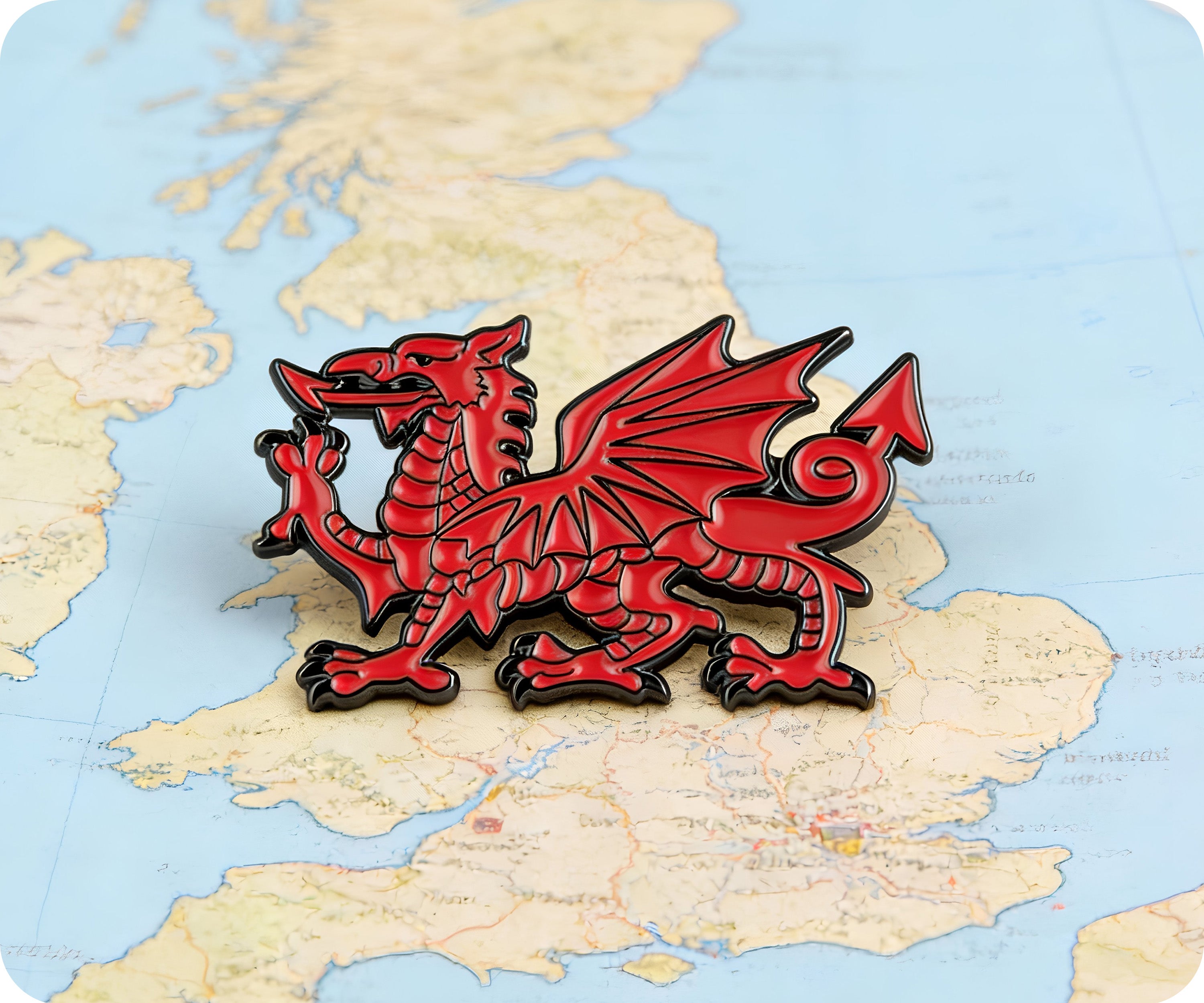 Y Ddraig Goch Welsh Wales Red Dragon Pin Badge