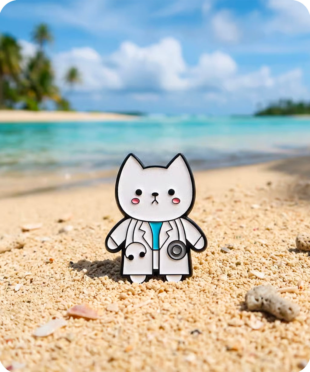 Cute Doctor Cat Enamel Pin Badge