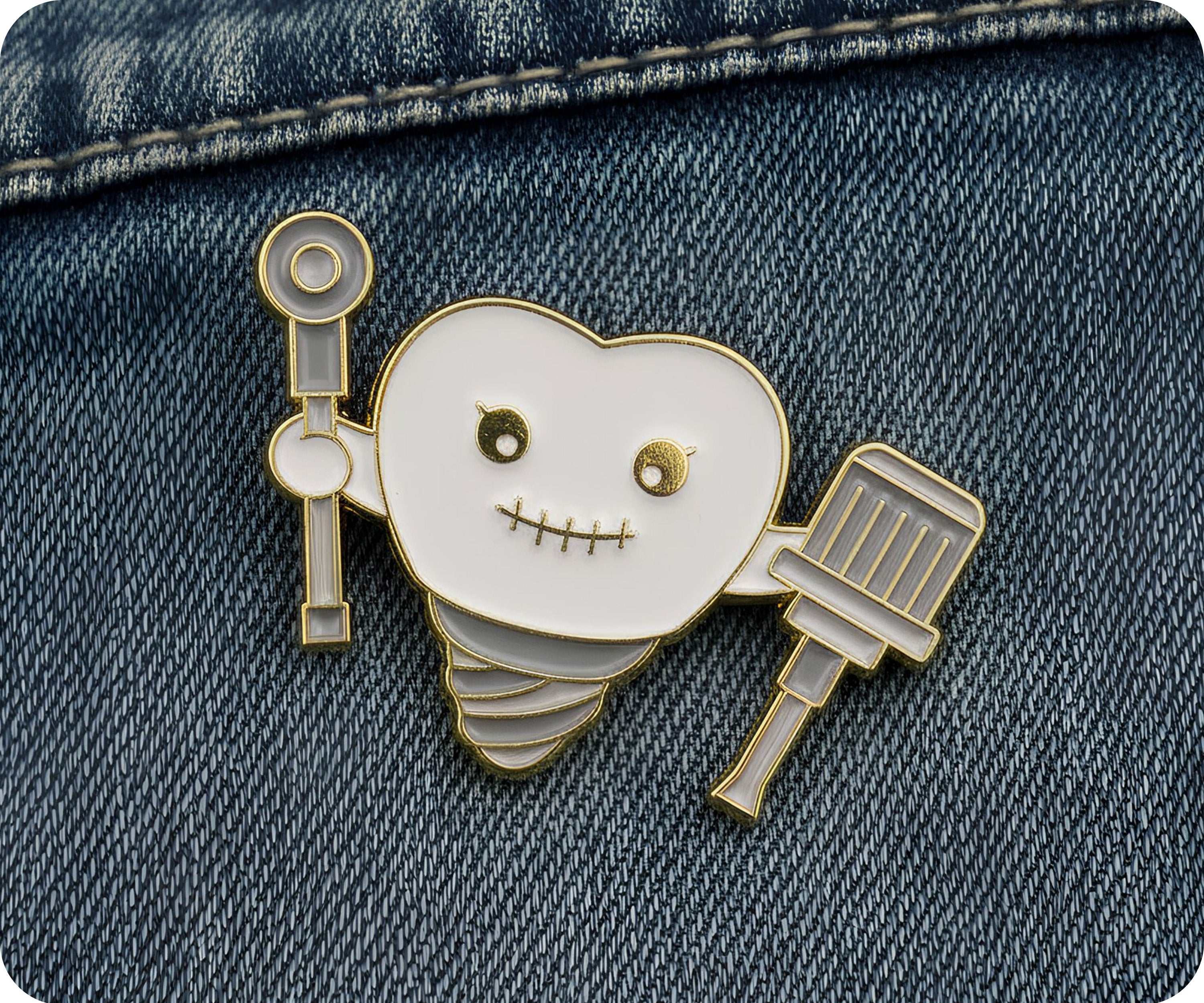 Pin Insignia de Dientes de Taladro de Dentista