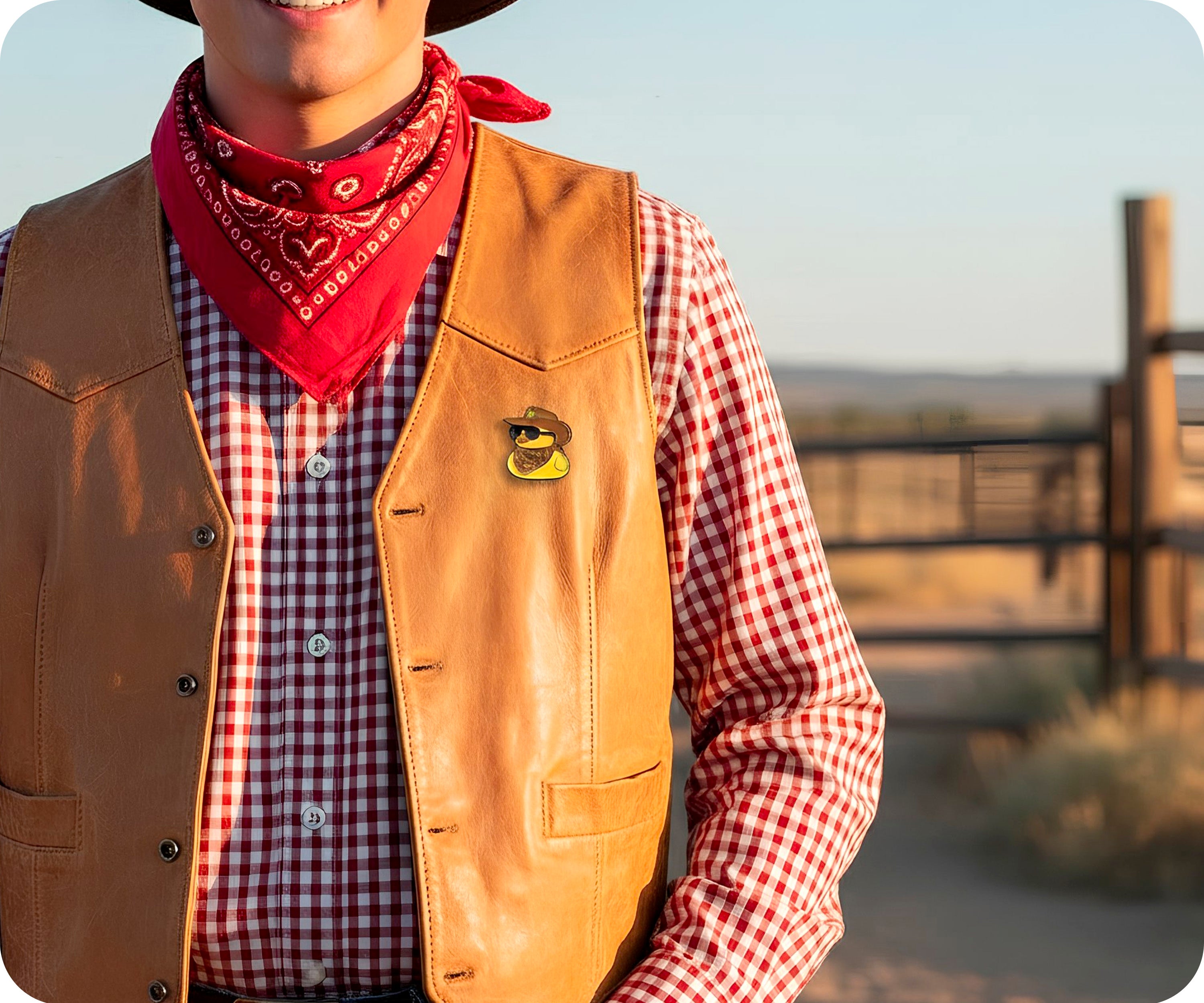 Cowboy Rubber Duck Pin Badge