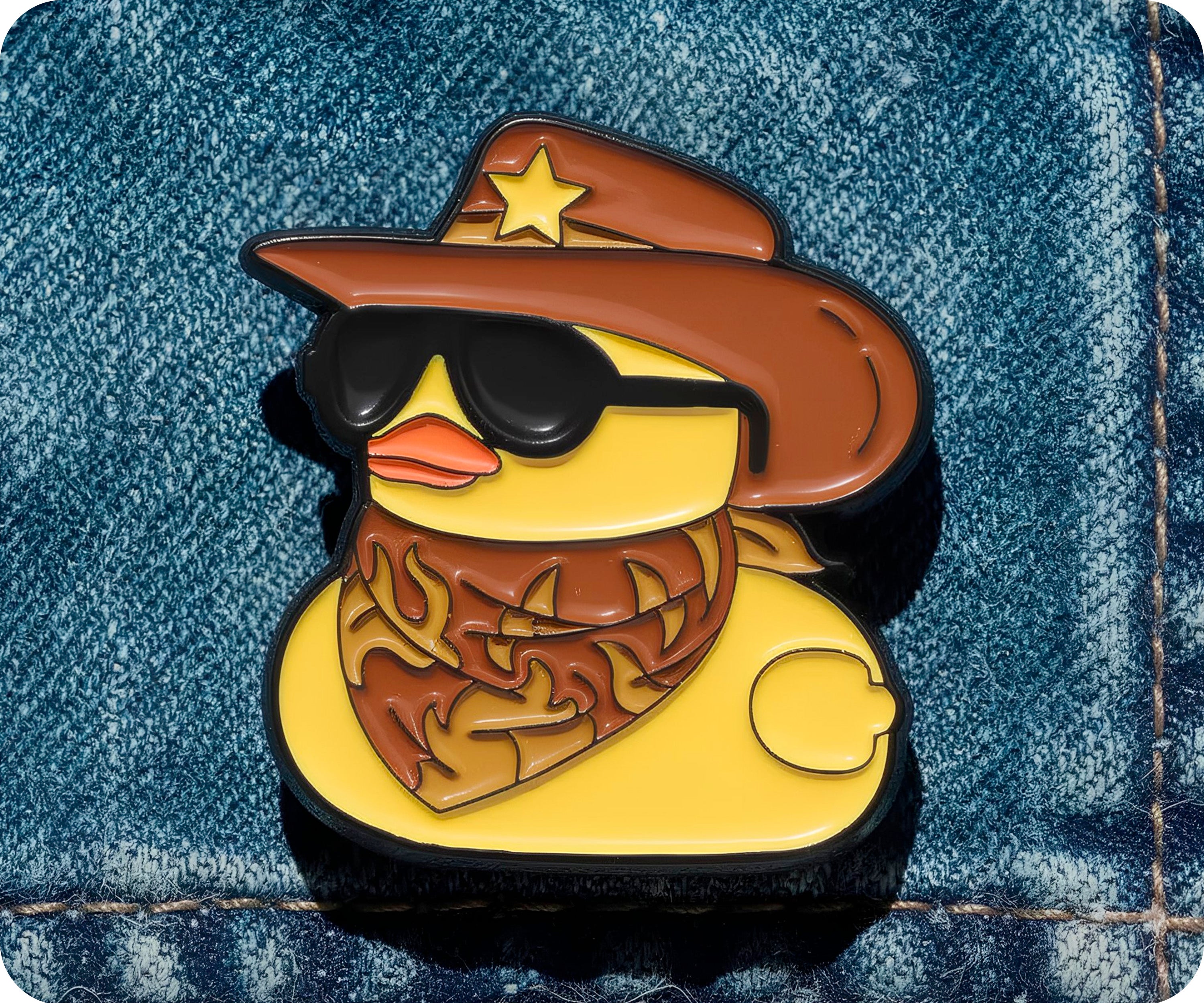 Cowboy Rubber Duck Pin Badge