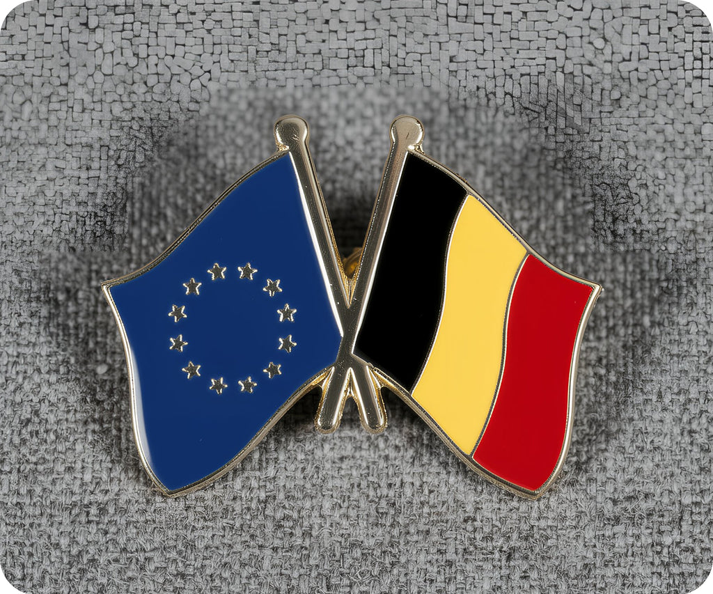 European Union & Belgium Friendship Pin Badge