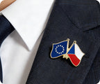 European Union & Czech Republic Friendship Pin Badge