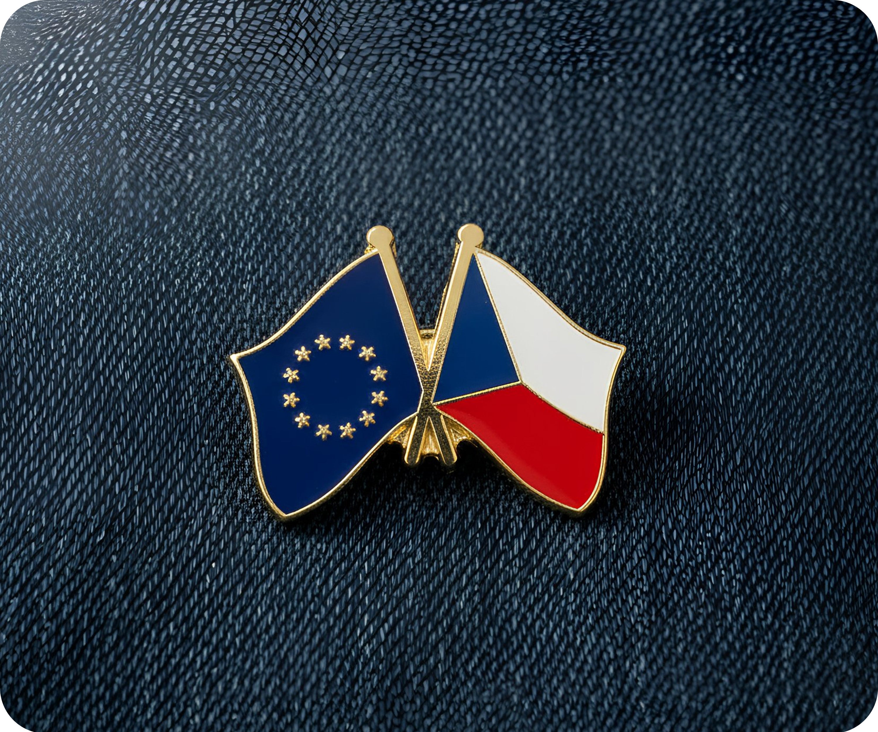 European Union & Czech Republic Friendship Pin Badge